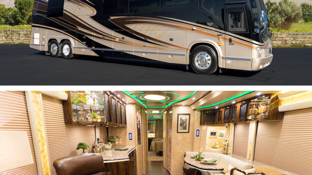 The exterior & interior of a luxury coach from Marathon Coach