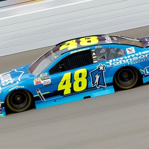 Jimmie Johnson #48 car on track