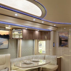 The luxurious interior features of a Marathon Coach